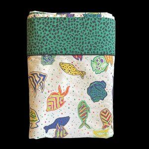 Vintage Sheridan Percale Queen Flat Sheet Fish Print By Jenny Kee (j. Kee) Austr